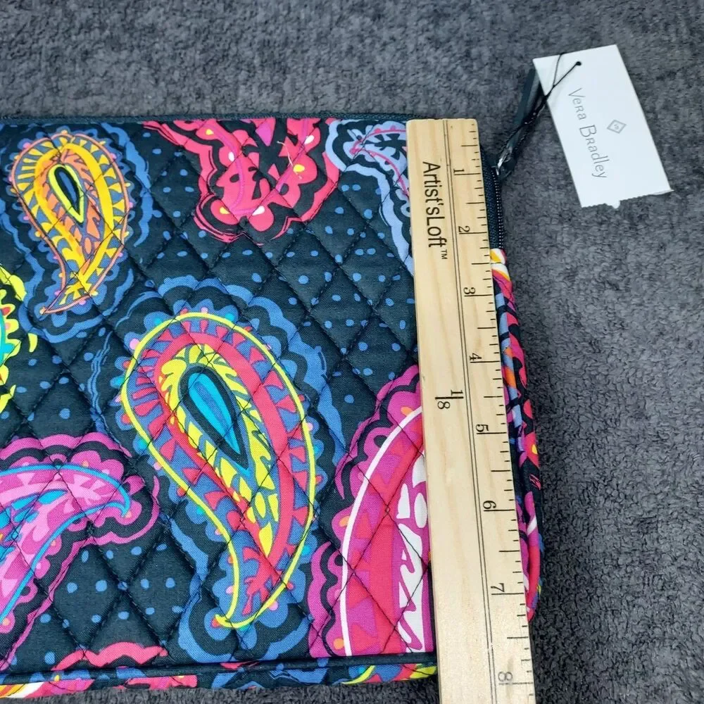 Vera Bradley Twilight Paisley Tablet Sleeve NWT Black Multicolor Zip Up